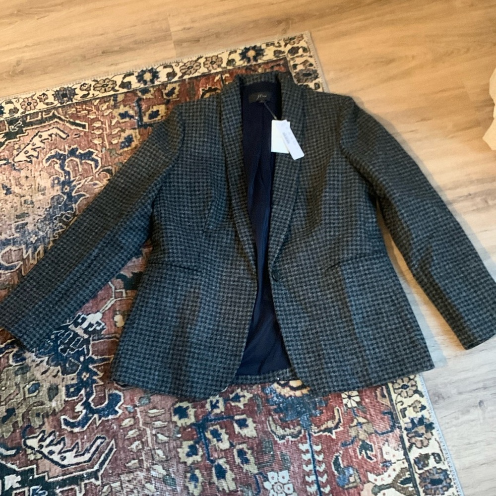 NWOT J. Crew Houndstooth Blazer